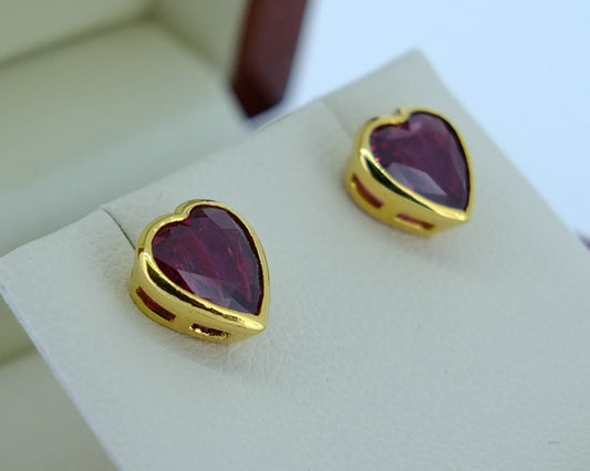 2.03 CT Ruby and 18 CT Gold earrings