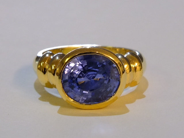 18ct Gold 3.38ct Ceylon Blue Sapphire Ring SOLD OUT