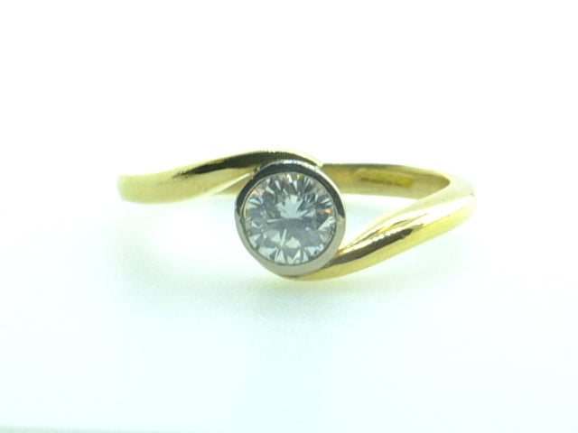 18ct Yellow and White Gold Set 0.50 carat Diamond Ring SOLD OUT