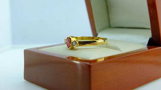 Ruby and Diamond 14ct Yellow Gold Ring