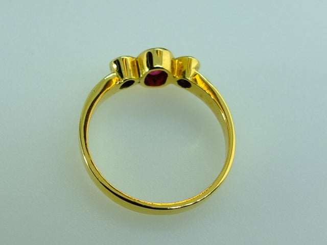 Ruby and Diamond 14ct Yellow Gold Ring