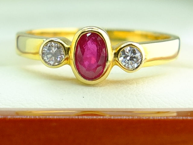 Ruby and Diamond 14ct Yellow Gold Ring