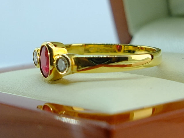 Ruby and Diamond 14ct Yellow Gold Ring