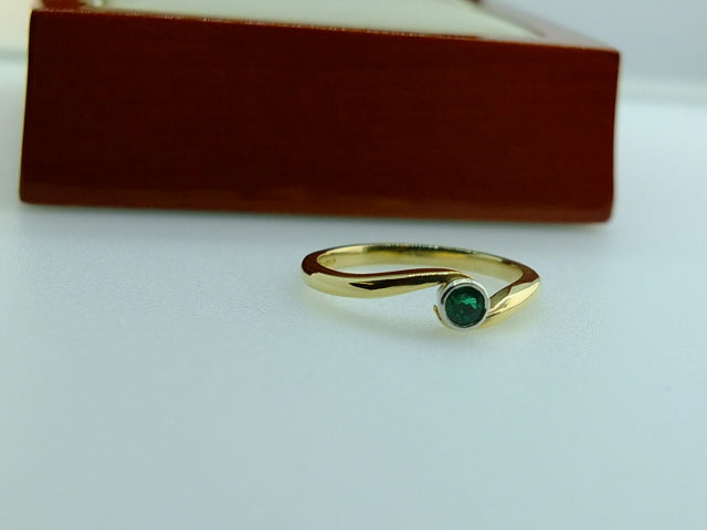 Colombian Emerald 18ct Yellow Gold and Platinum Setting Ring SOLD OUT