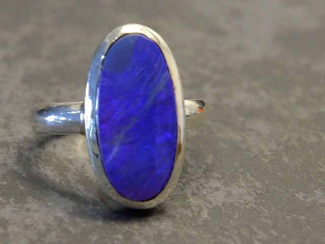Australian Opal and Silver Ring