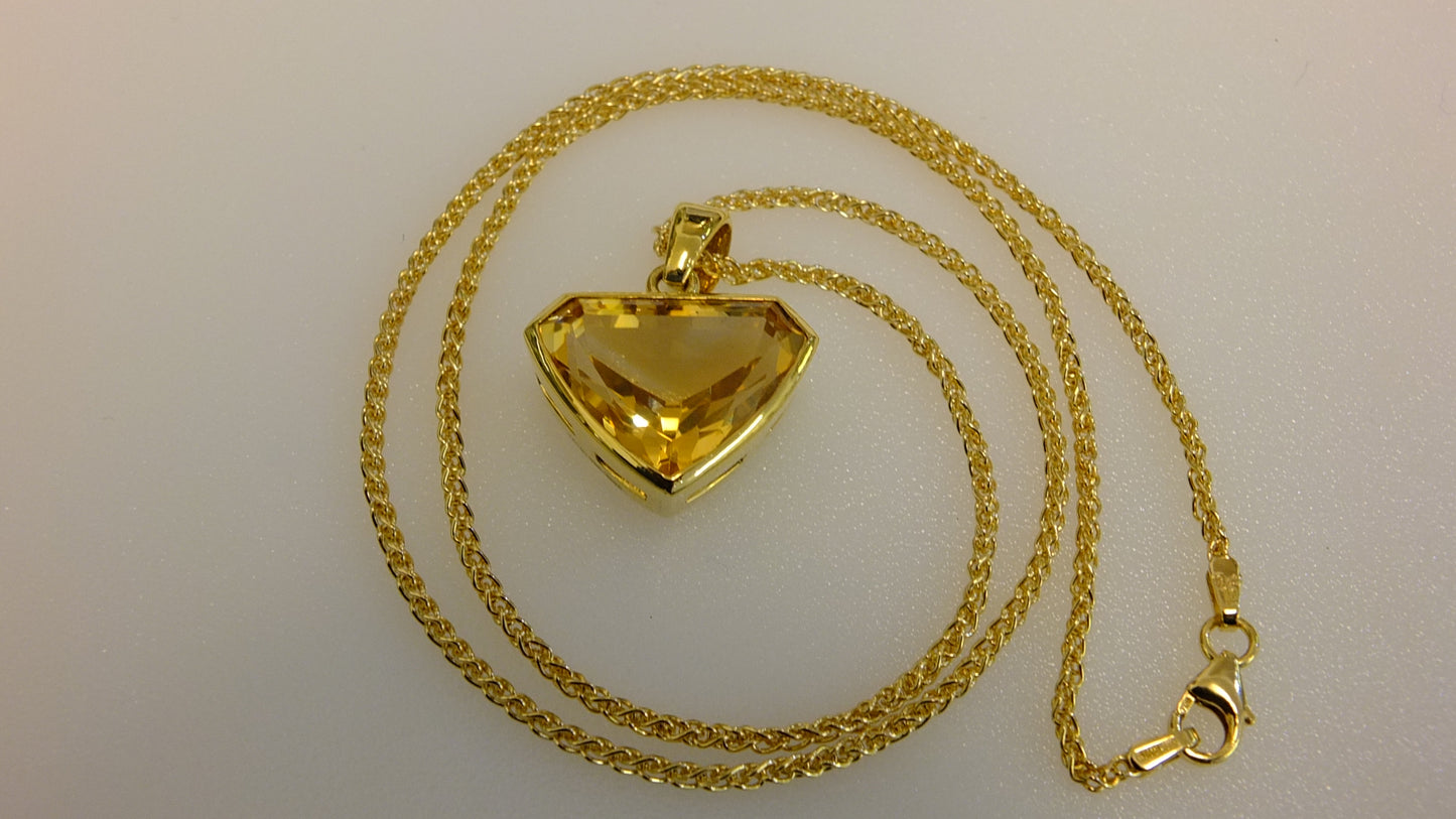 18ct Gold and Citrine Deep Tri-Cut Necklace SOLD OUT