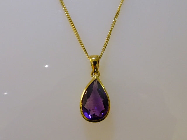 Amethyst with 18ct Gold Necklace