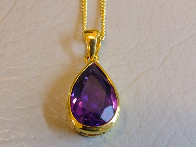 Amethyst with 18ct Gold Necklace