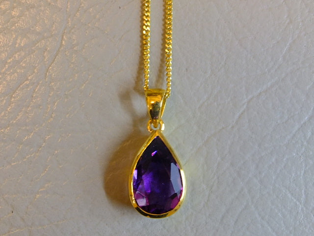 Amethyst with 18ct Gold Necklace