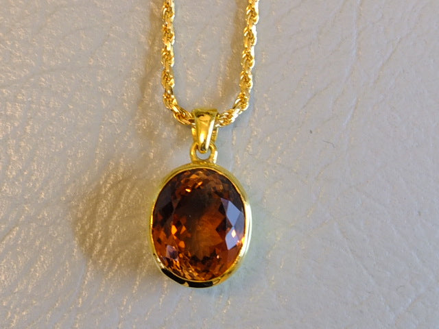 12.45 CT Imperial Topaz 18 Ct Yellow gold  Gold  Necklace