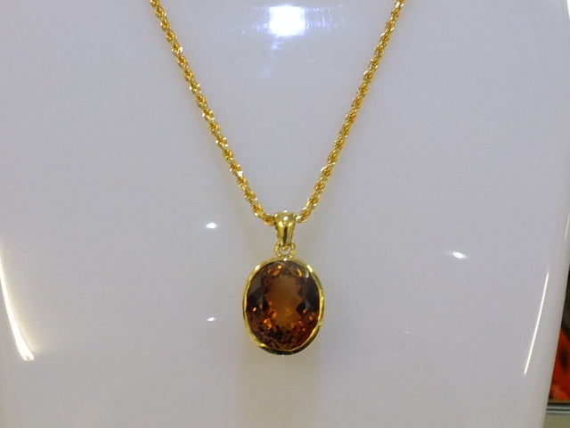 12.45 CT Imperial Topaz 18 Ct Yellow gold  Gold  Necklace