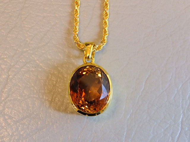 12.45 CT Imperial Topaz 18 Ct Yellow gold  Gold  Necklace