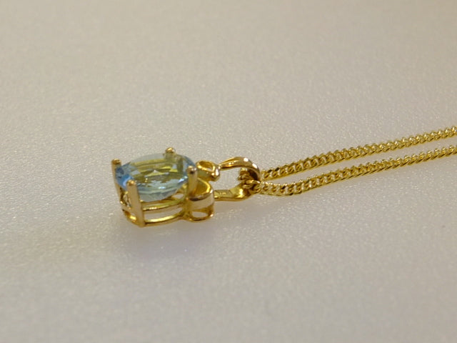 Aquamarine & 9ct Gold Necklace SOLD OUT