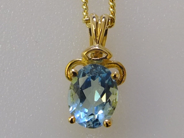 Aquamarine & 9ct Gold Necklace SOLD OUT