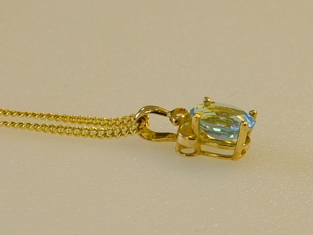 Aquamarine & 9ct Gold Necklace SOLD OUT