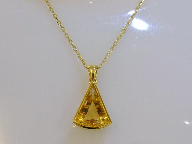 18ct Gold and Citrine Long Tri-Cut Necklace SOLD OUT