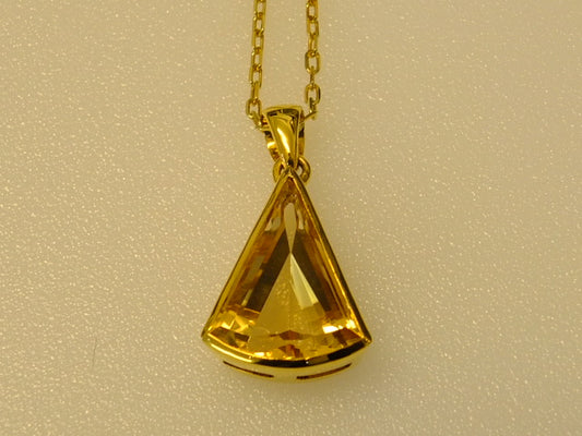 18ct Gold and Citrine Long Tri-Cut Necklace SOLD OUT
