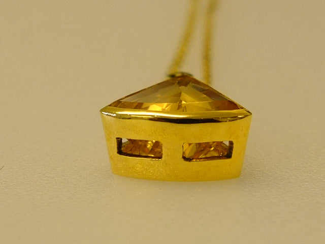 18ct Gold and Citrine Long Tri-Cut Necklace SOLD OUT