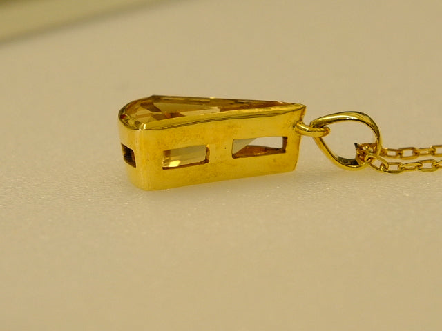 18ct Gold and Citrine Long Tri-Cut Necklace SOLD OUT