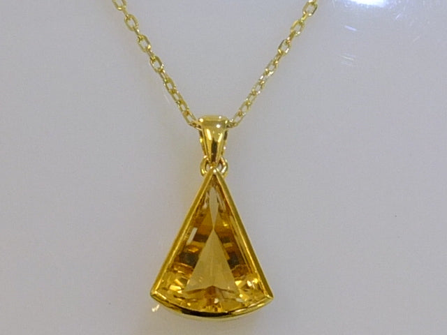 18ct Gold and Citrine Long Tri-Cut Necklace SOLD OUT