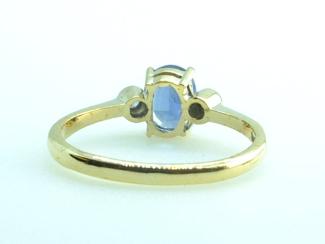 1.02 CT Ceylon Blue Sapphire diamond 9 ct gold ring
