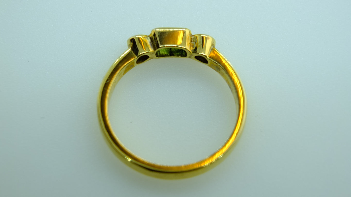 Emerald and Diamond 9ct Yellow Gold Ring SOLD OUT