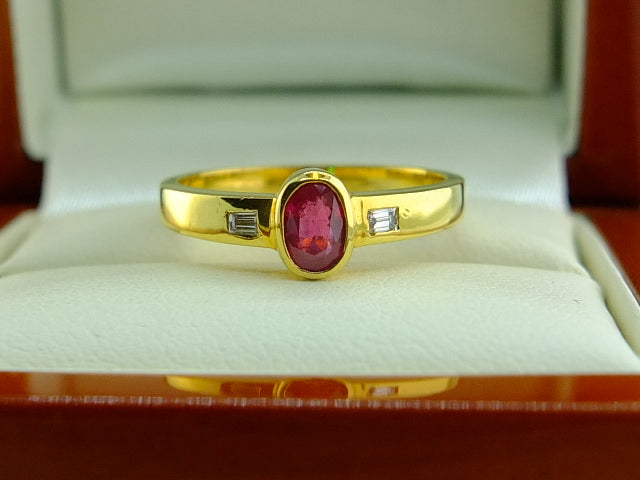 Ruby and Diamond Ring 9ct Yellow Gold SOLD OUT