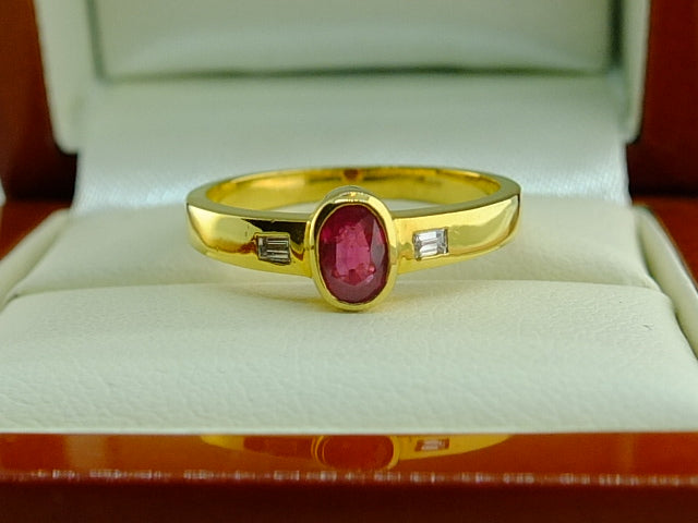 Ruby and Diamond Ring 9ct Yellow Gold SOLD OUT