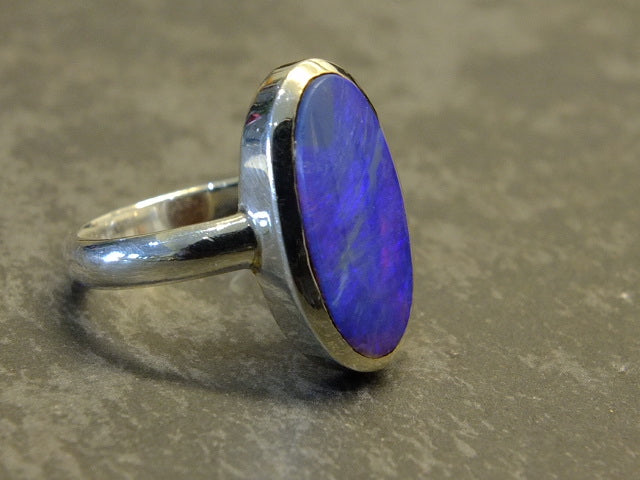 Australian Opal and Silver Ring