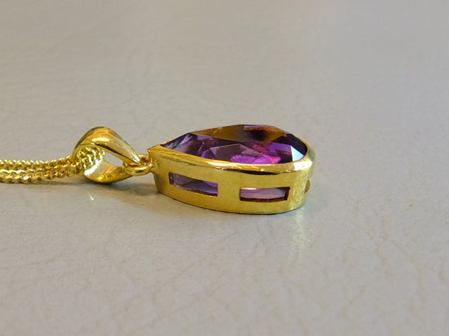 Amethyst with 18ct Gold Necklace