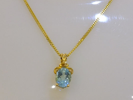 Aquamarine & 9ct Gold Necklace SOLD OUT