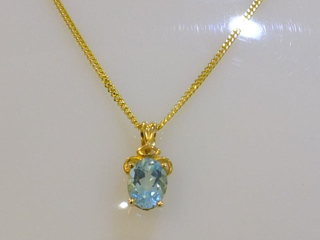 Aquamarine & 9ct Gold Necklace SOLD OUT