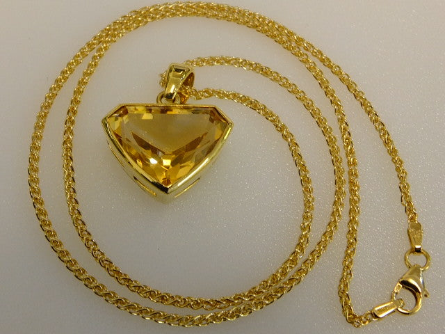 18ct Gold and Citrine Deep Tri-Cut Necklace SOLD OUT